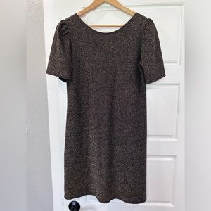 Black and Gold Scoop Shift Dress, NWT, size S